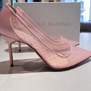 Manolo Blahnik Pink Mesh Shoes NIB Size 42